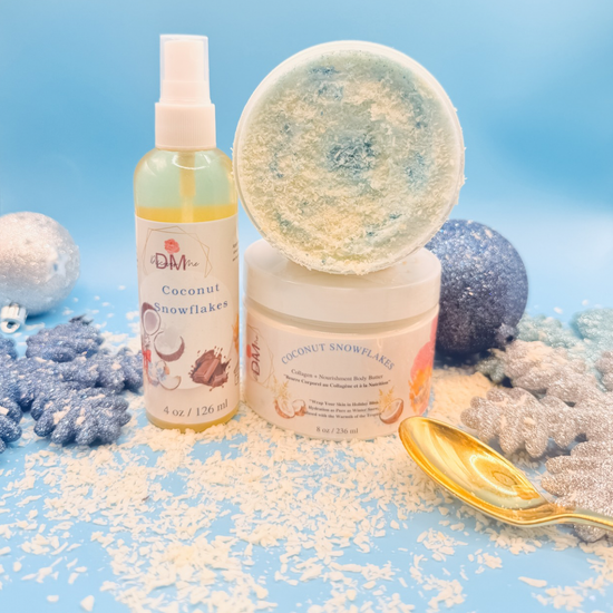 Coconut Snowflakes + Vitamin C & Royal jelly Powder : Body Scrub